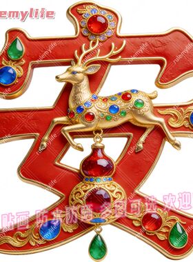 爆款红色平安鹿四季平安好寓意平