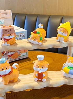 原创柴柴家居日常系列柴犬狗狗公仔桌面汽车内饰中控台摆件小礼物