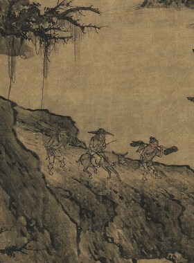 北宋李成国画艺术微喷李成晴峦萧寺图山水国画艺术复制临摹画稿