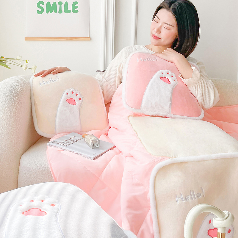 办公室抱枕被子两用午睡神器车载空调毯子二合一折叠车用枕头夏季 - 图1