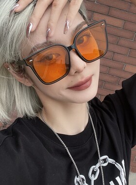 【就这么飒】网红款大脸显瘦腮橘色墨镜女潮酷辣妹凹造型太阳眼镜