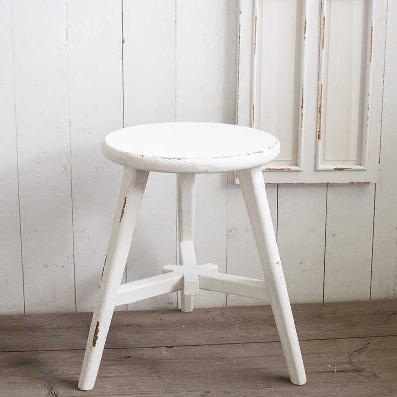 美式花架复古做旧实木圆形花凳庭院阳台花盆抬高架落地置物架椅子,淘宝优惠券,粉丝福利购,淘宝优惠卷