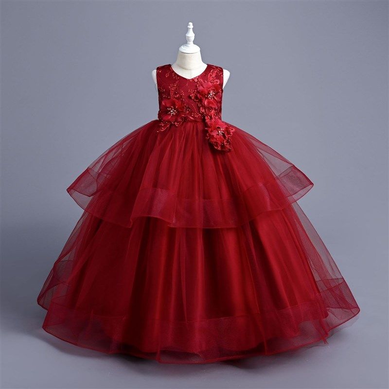 高端模特走秀长裙童装礼服女童公主裙欧美中大童钢琴儿童演出服,淘宝优惠券,粉丝福利购,淘宝优惠卷