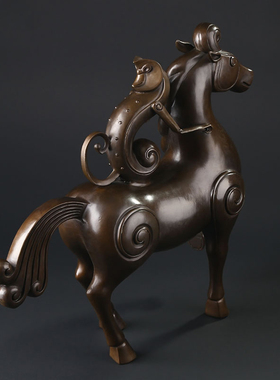 大仕缘 铜工艺礼品摆饰生肖马摆件仿古商务生日礼品招财宅镇马上