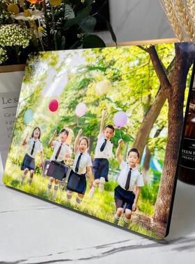 儿童幼儿园毕业照留念礼物洗照片做成相框摆台定制冲印水晶摆件