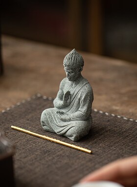 禅意青砂石斗战胜佛桌面装饰摆件齐天大圣孙悟空茶几桌面鱼缸造景