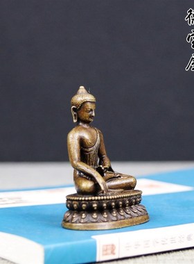 仿古铜佛像口袋佛纯铜如来佛祖释迦摩尼佛铜像2寸小号佛像随身