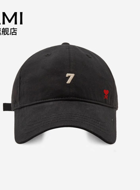 AMI女装 2026美式刺绣棒球帽男女同款秋季潮牌正品软顶鸭舌帽显9