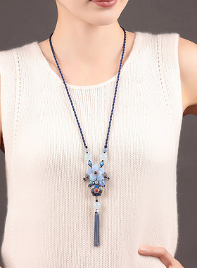 毛衣链长款c简约百搭女吊坠挂饰配饰民族风项链2022年新款装饰品