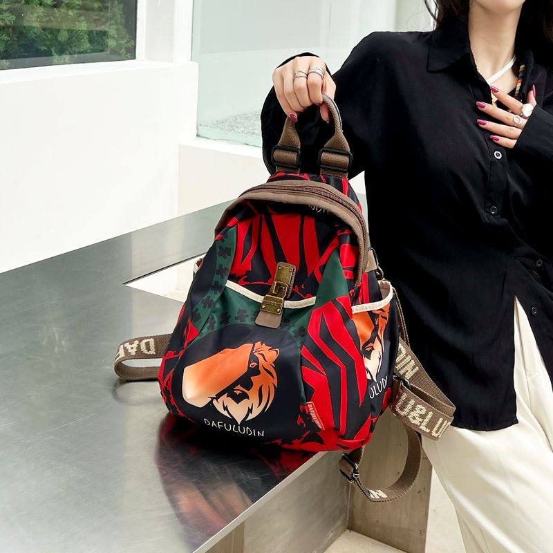 绿色帆布双肩包女2023新款时尚休闲多用高级感女士背包牛津布防水,淘宝优惠券,粉丝福利购,淘宝优惠卷