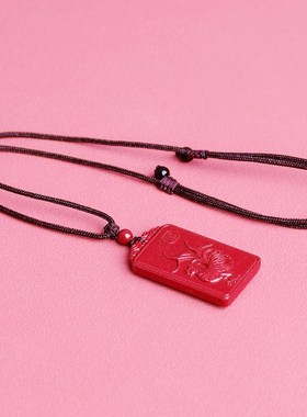 真朱砂十二生肖本命佛p吊坠男女阿弥尊者属猪本命年项链水晶钥匙