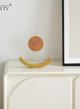 TEBO简约创意时钟摆s件玄关桌面座钟摆放式钟表酒柜客厅装饰品