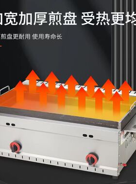 商用燃气扒炉炸炉一体机锅贴机