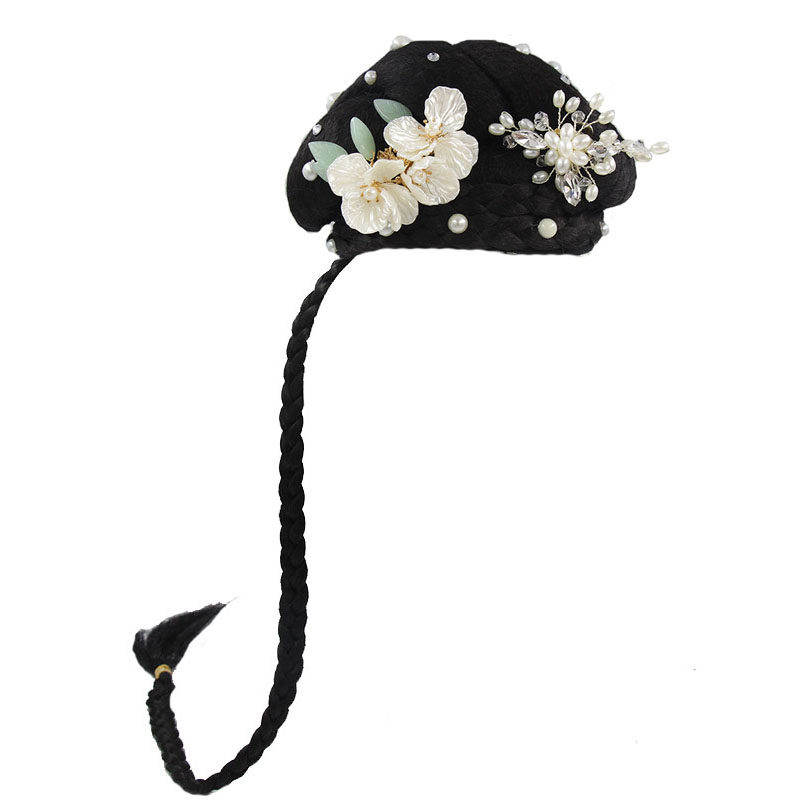 古典舞蹈表演头饰桃李杯独舞良宵艺考头饰发饰假发套装扇子舞头饰 - 图3