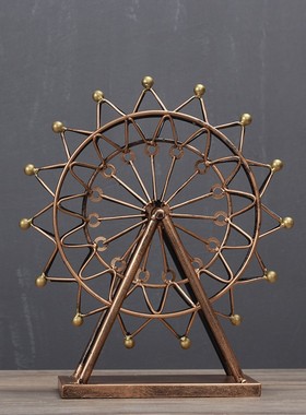 欧式家居电视酒柜摆件幸福铁艺摩天轮模型摆设创意客厅卧室摆设品