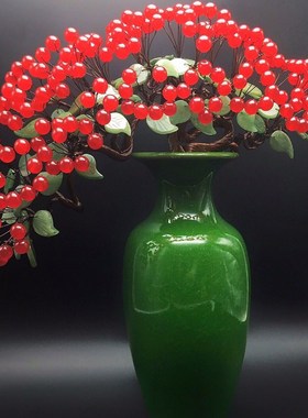 天然水晶玉髓发财树家居客厅酒柜玄关电视柜开业乔迁结婚礼品摆件