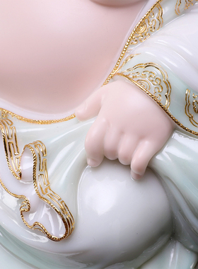 秦歌汉白玉石雕弥勒佛佛像大肚笑佛弥勒菩萨神像供奉客厅店铺摆件