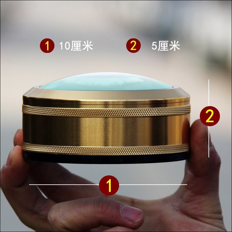 100mm文镇镜 镇纸放大镜 金属包边 球面玻璃放大镜桌面摆设放大镜,淘宝优惠券,粉丝福利购,淘宝优惠卷