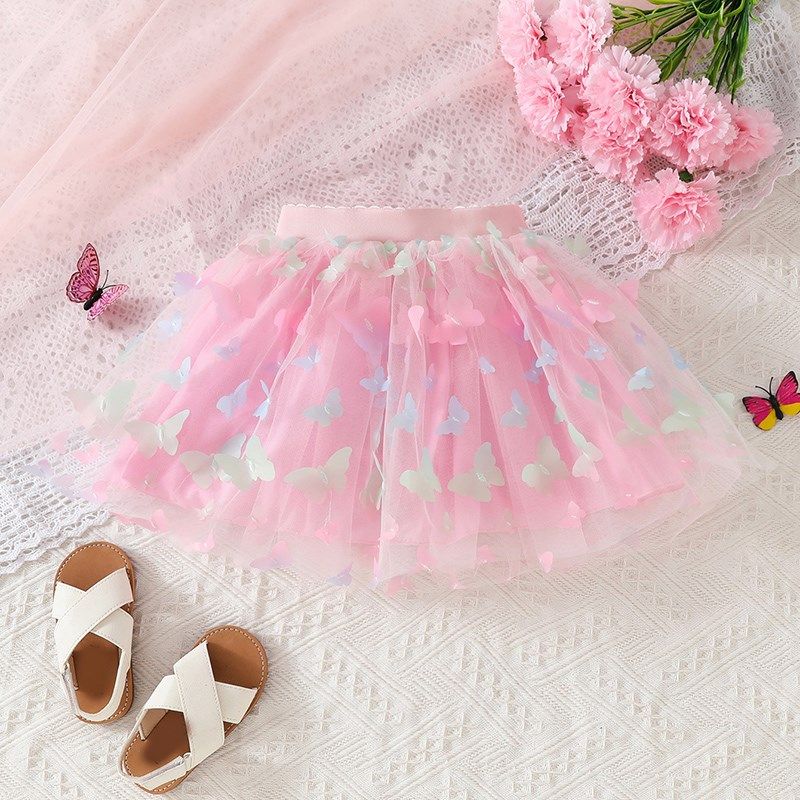 女童短裙儿童半身裙夏季新款七彩蝴蝶公主裙可爱百搭可爱蓬蓬裙子,淘宝优惠券,粉丝福利购,淘宝优惠卷