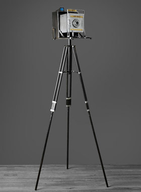 欧璟美 铁皮三脚支架相机落地复古摆设 酒吧橱窗陈列摄影软装工艺