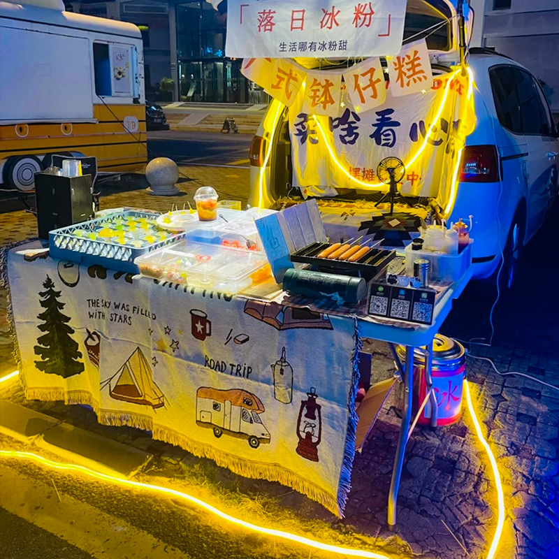 后备箱集市氛围灯装饰摊位摆摊夜市地摊布置led灯带充电USB灯条 - 图2