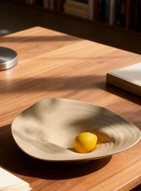 侘寂风手工果盘样板房酒店家居客厅茶几桌面艺术收纳摆件装饰品