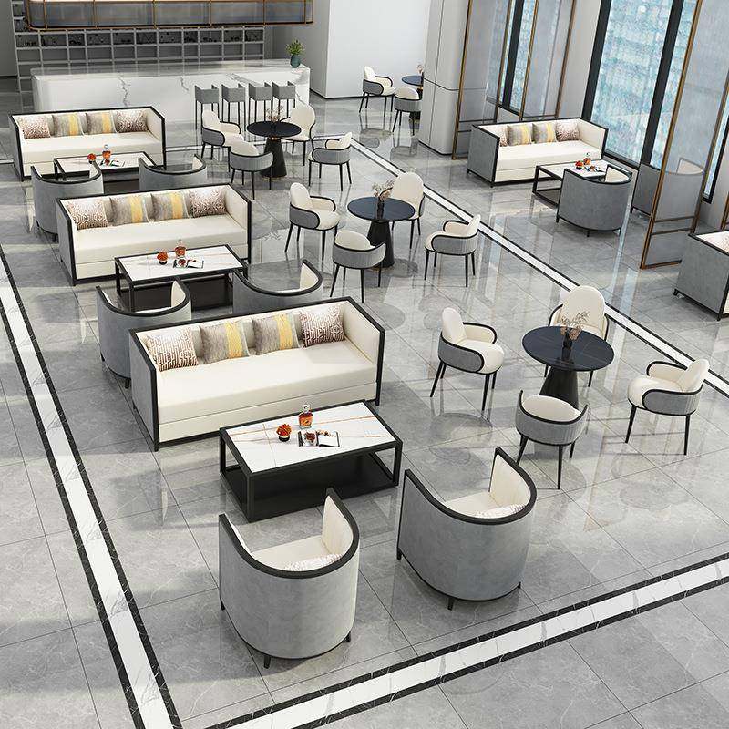 售楼处商务会客简约岩板接待洽谈桌椅组合休闲圆桌谈判小圆桌商用,淘宝优惠券,粉丝福利购,淘宝优惠卷