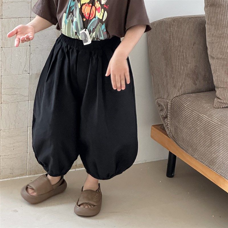 暮晨家新款夏装2025男童纯色薄款灯笼裤中小童宽松防蚊裤七分裤,淘宝优惠券,粉丝福利购,淘宝优惠卷