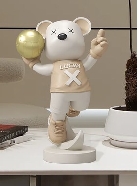 打排球幸运熊桌面摆件客厅轻奢风装饰电视柜酒柜书柜乔迁送礼礼品