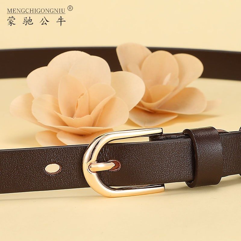 皮带女真皮纯头层牛皮休闲百搭复古针扣腰带细配裙子装饰简约裤带,淘宝优惠券,粉丝福利购,淘宝优惠卷