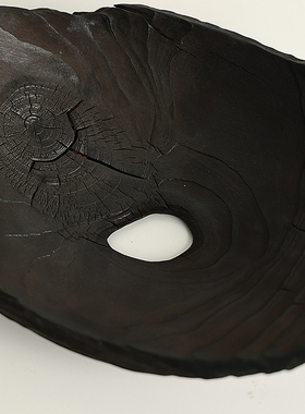 木质炭化摆件f黑色日式侘寂风居家样板房间客厅博古架装饰品软装