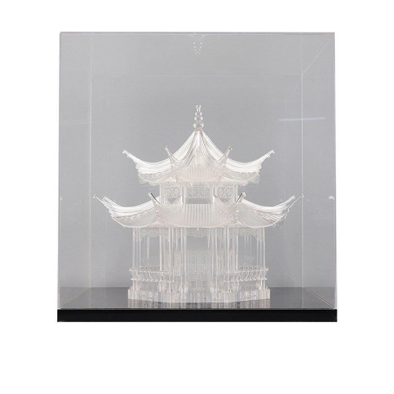 新中式客厅书柜摆件古建筑透明八角亚克力塔样板房售楼处软装饰品,淘宝优惠券,粉丝福利购,淘宝优惠卷