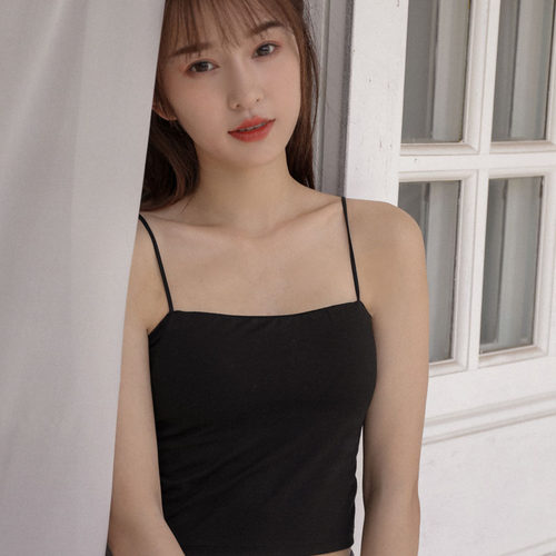 细带美背网红抹胸带胸垫文胸一体内搭打底上衣一字肩吊带背心女 - 图2