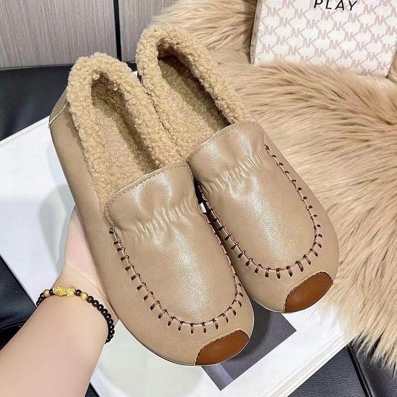牛筋底一脚蹬加绒加厚雪地靴女防水皮面孕妇加厚防滑保暖豆豆棉鞋,淘宝优惠券,粉丝福利购,淘宝优惠卷
