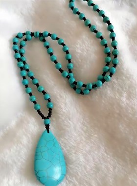 中国民族风项链2021年新款复古毛衣链女长款吊坠挂件配饰