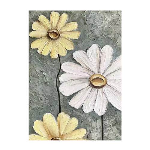 小清新花卉纯手绘油画抽象厚肌理客厅装饰画玄关向日葵挂画大芬村 - 图3