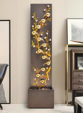 流水摆件循环水生财客厅电视柜旁边办公室玄关轻奢水景观新居开业