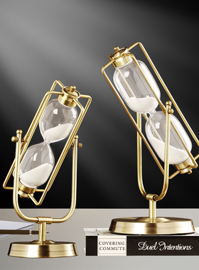 时光旋转沙漏计时器摆件15/30/60分钟半小时时间装饰创意精致礼物