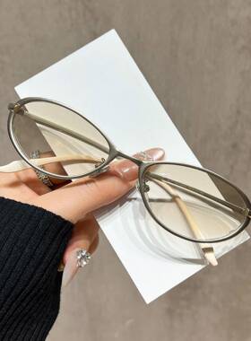 GM2026新款BOBA太阳镜开球复古浅色椭圆太阳眼镜男女老钱风