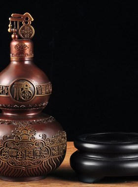 紫铜色福字葫芦摆件招财福禄家居客厅电视柜酒柜装饰品乔迁送礼品