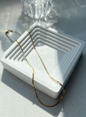 FJN Studio 春夏新款精工钛钢金银刀片项链女叠戴锁骨链高级颈链