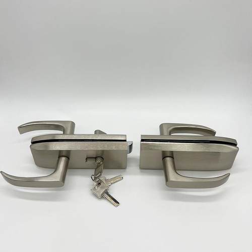 办公室玻璃门锁百叶高隔断执手锁单开缺口平口双开门压把锁带手柄 - 图1