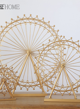 摩天轮摆件家居饰品旋转发光模型北欧式创意客厅房间装饰品小摆设