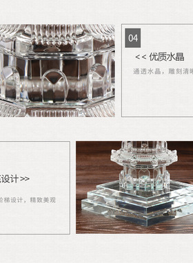 水晶文昌塔 摆放书房办公室桌面7层9层11层13层 家居摆饰礼品送礼