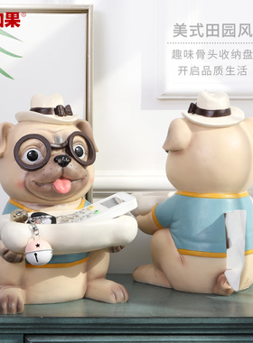 梅花鹿玄关钥匙收纳盒创意摆件家居装饰品客厅茶几轻奢家用纸巾盒