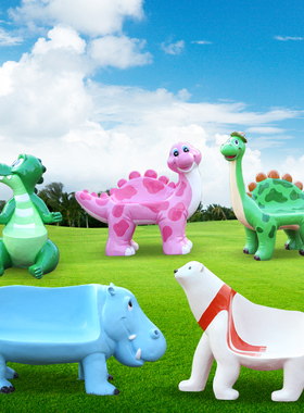 园林景观小品公园幼儿园景区特色座椅玻璃钢卡通恐龙坐凳雕塑装饰