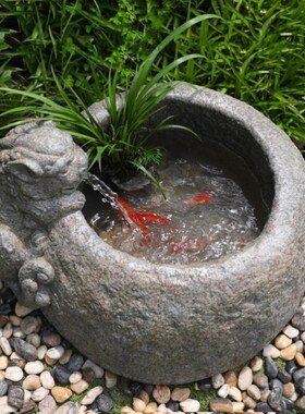 桌面流水摆件客厅玄关装饰落地水B景貔貅招财鱼缸喷泉庭院鱼池造