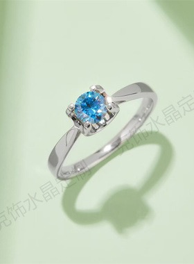 S925纯银莫桑石经典牛头求婚戒指