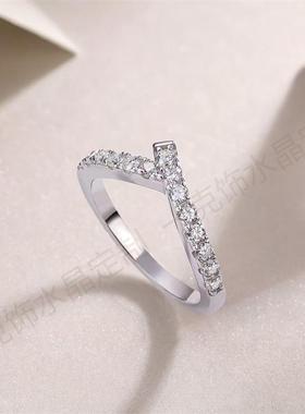 S925纯银奔赴戒指求婚莫桑石钻戒