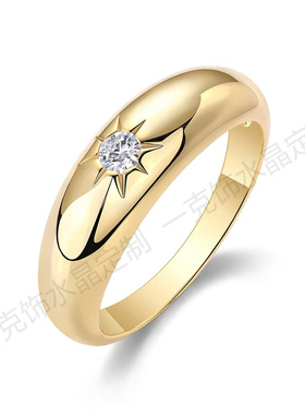 复古S925纯银马眼钻莫桑钻戒指女